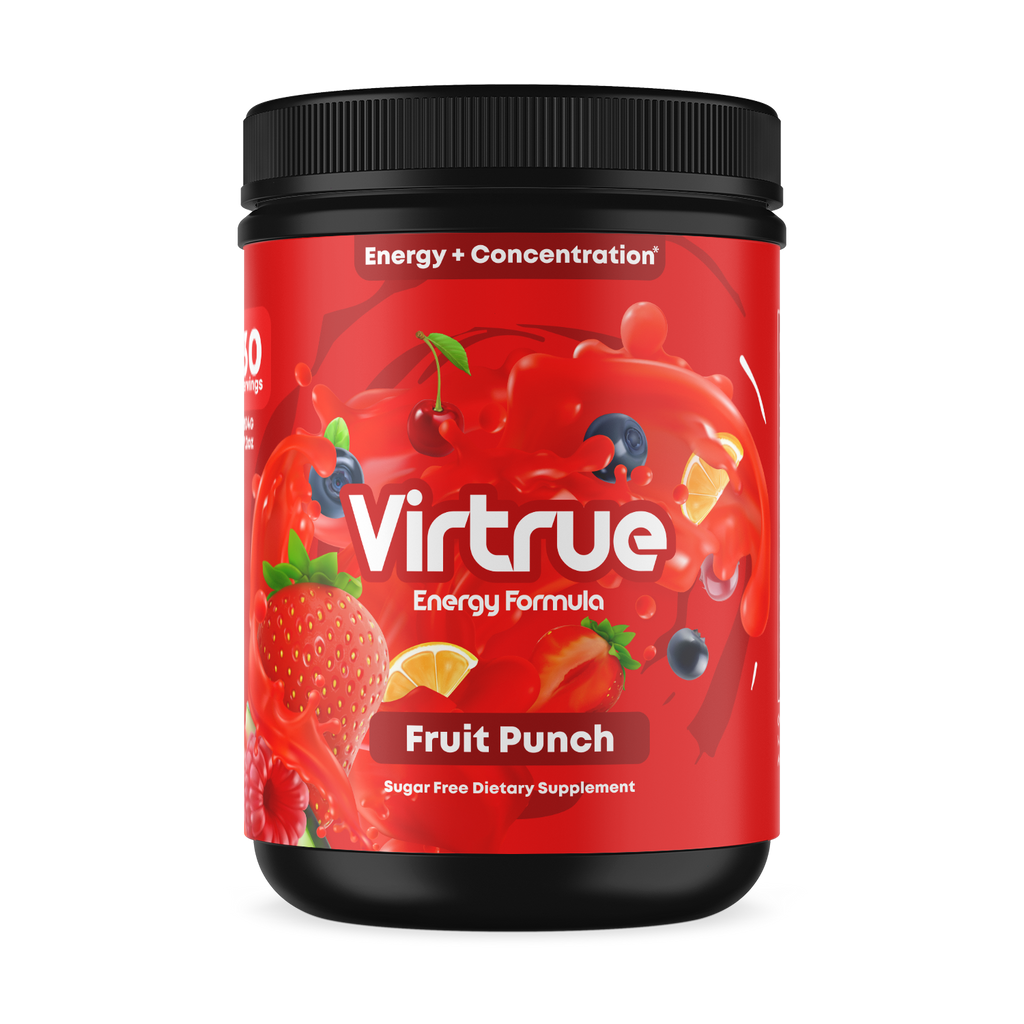 Fruit Punch Pre-Workout Energy Powder + Focus Boost & Hydration | Sugar Free