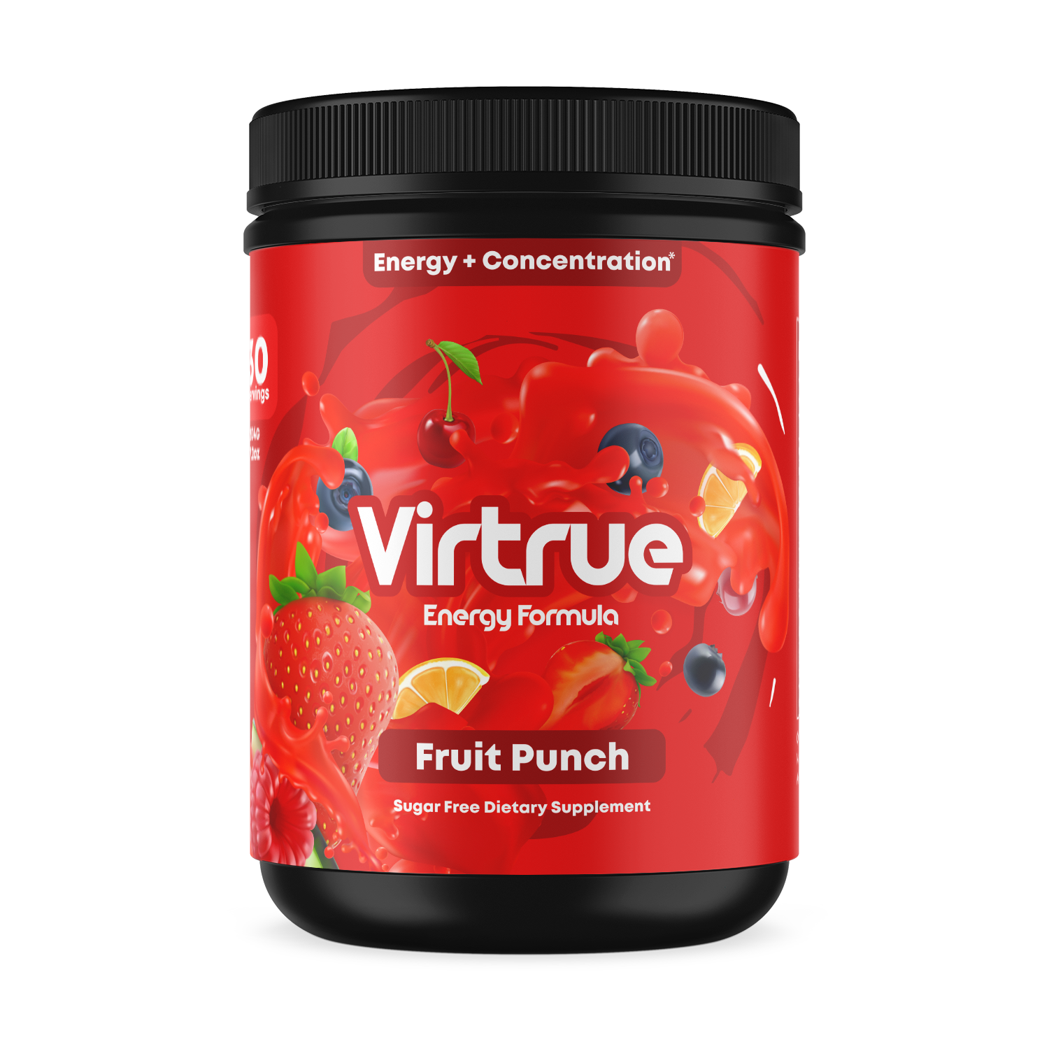 Fruit Punch Pre-Workout Energy Powder + Focus Boost & Hydration | Sugar Free