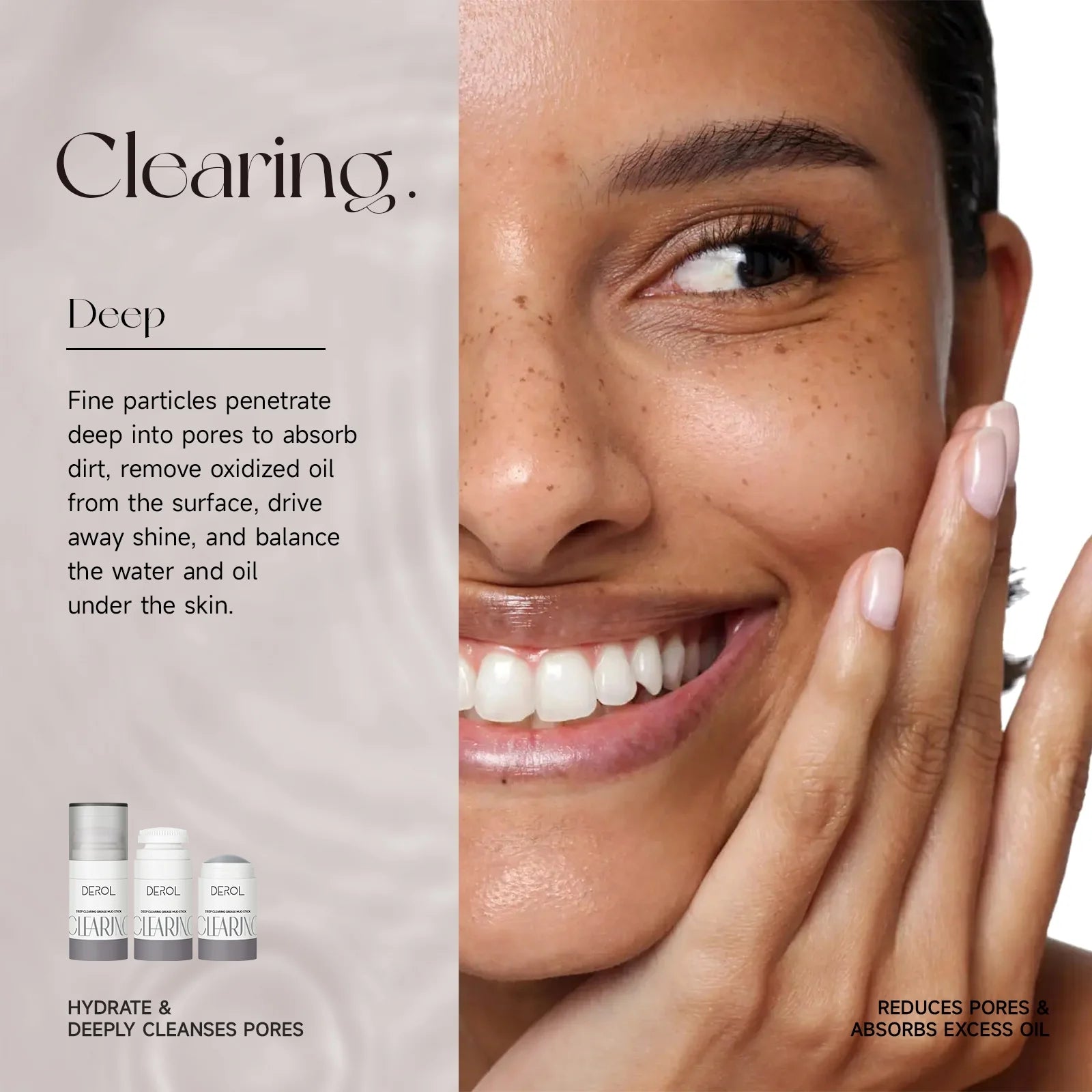 Deep Cleansing Grease Volcanic Mask Mud Clay Stick,Korean Face Mask,Blackhead Remover, Deep Pore Cleansing, Moisturizing, Skin Brightening for All Skin Types