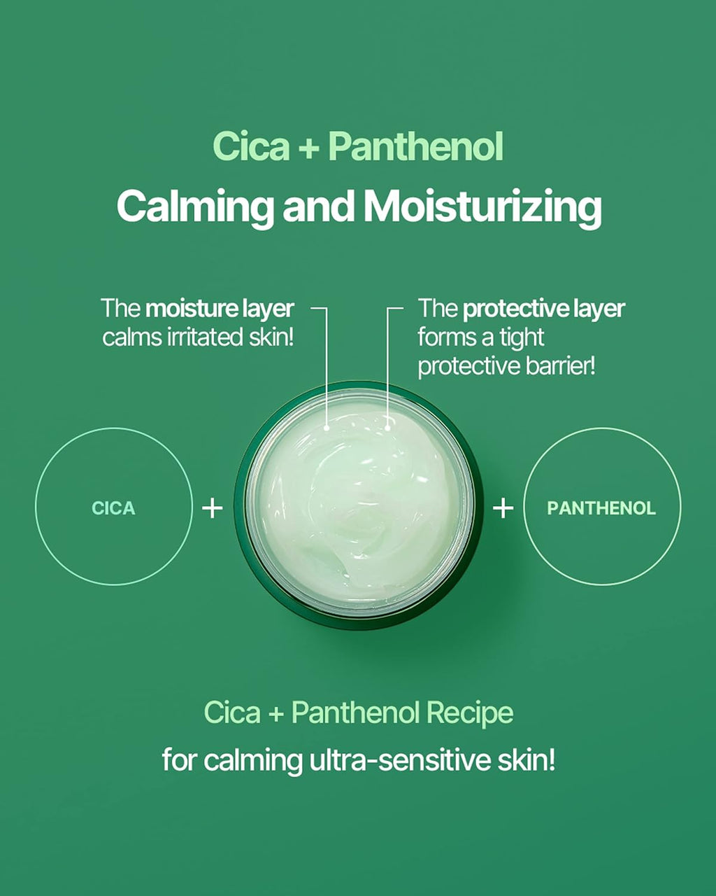 CICA Panthenol Moisturizing Cream | Overnight Face Cream | Soothing, Moisturizing, and Hydrating Facial Mask with Hyaluronic Acid | Korean Skin Care Overnight Moisturizer | 2.70 Fl Oz