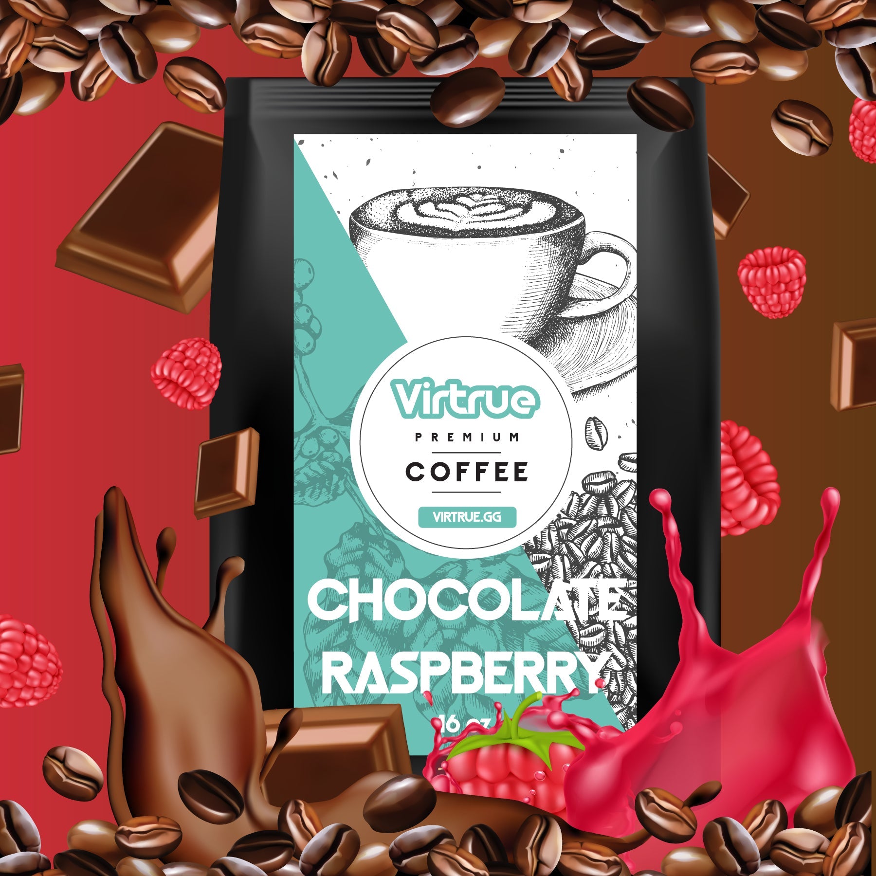 Chocolate Raspberry Flavored Coffee – 16oz | Virtrue Premium