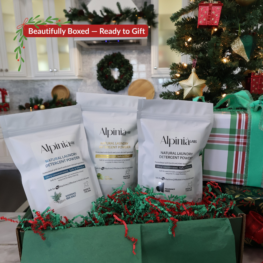 Classic Clean 3-Pack Laundry Detergent – Christmas Gift Box (Lemon, Woodsage & Unscented)