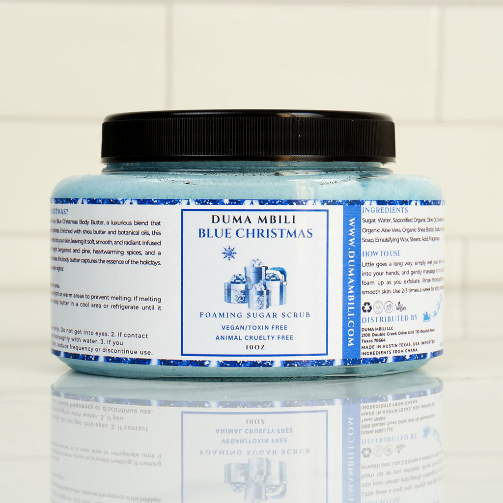 Blue Christmas Foaming Sugar Scrub