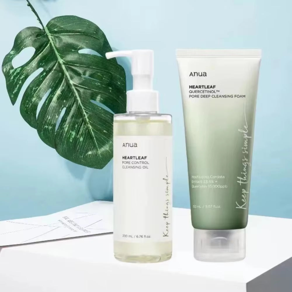ANUA HEARTLEAF KIT-  TONER, MOISTURIZER , CLEANSER, NIACIN SERUM,AMPOULE SERUM